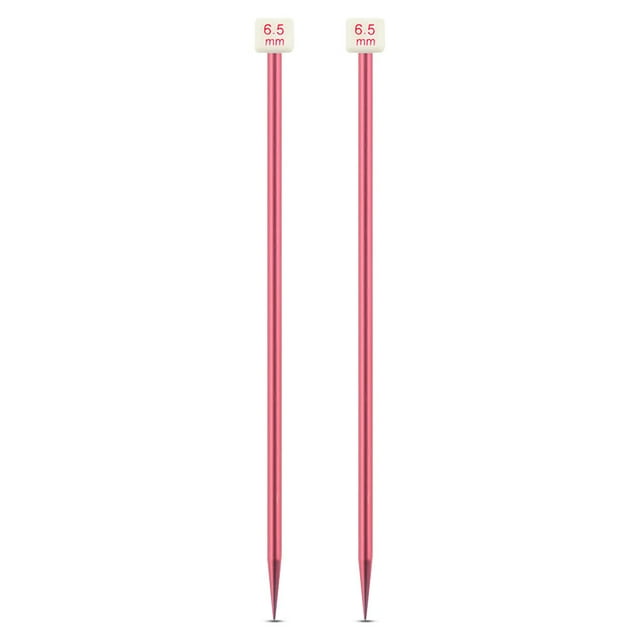 verishout Color Random Single Pointed Straight Knitting Needles Scarves Glove Aluminum Weaving Needle DIY Crafting Handknitting Tool 6.5mm 1Set