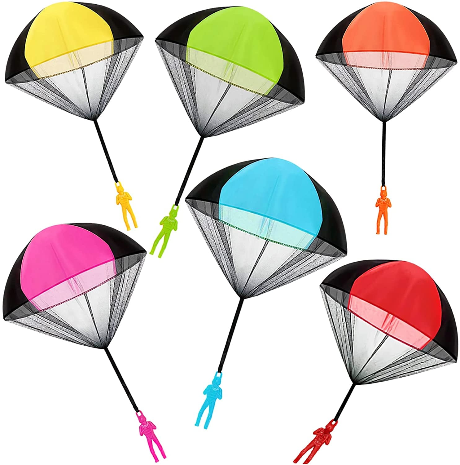 6 Pcs Parachute Toy,Tangle Free Throwing Parachute Toys,Outdoor Toss It