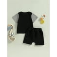thumbnail image 4 of Coduop Baby Boys Summer Outfits Set Contrast Color Short Sleeve T-shirt and Elastic Shorts Set, 4 of 8