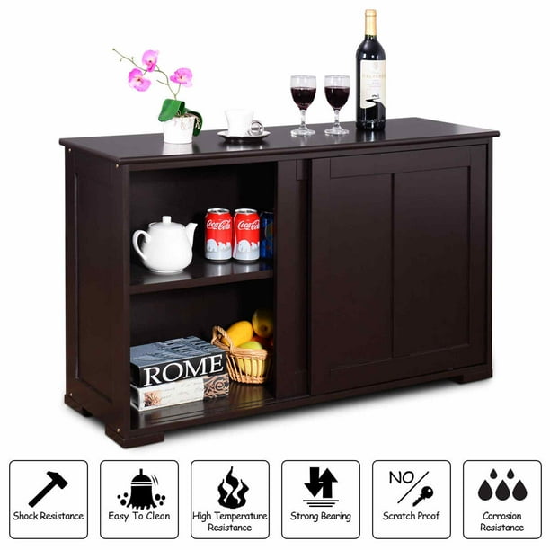 Costway Kitchen Storage Cabinet Sideboard Buffet Cupboard Wood