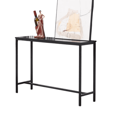 Hassch Console Table, 41.3" Behind Couch Table, Narrow Entryway Table with Metal Frame for Hallway, Living Room, Easy Assembly, Black