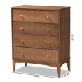 thumbnail image 2 of Baxton Studio Landis Ash Walnut Finished Wood 4-Drawer Chest, 2 of 11