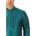 thumbnail image 3 of Mens Handmade Art Silk Loop Button Designer Kurta Dhoti Set/Mens Indian Sherwani, 3 of 3