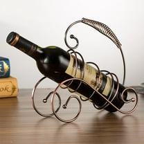 COSMOBETTY 1Pc Golden Iron Wall Mounted Wine Rack Portable Storage Spring Handle For Cabinet Kitchen 11.8x3.9x8.7in