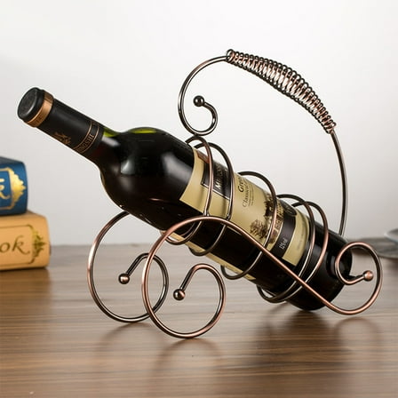 COSMOBETTY 1Pc Golden Iron Wall Mounted Wine Rack Portable Storage Spring Handle For Cabinet Kitchen 11.8x3.9x8.7in