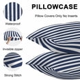 thumbnail image 5 of Throw Pillow Covers 16x16 Inch Set of 2, Navy Blue Striped Waterproof Outdoor Pillow Covers, Modern Farmhouse Blue White Stripes Decorative Cushion Pillowcases for Couch, Sofa, Bed, Garden, Patio, 5 of 9
