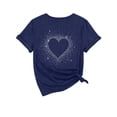 thumbnail image 4 of Bibifish Womens Tee Tops Love Heart Print Soft Slim Fit Crewneck Short-Sleeve T Shirts Summer Daily Casual Streetwear Chic Wear, 4 of 5