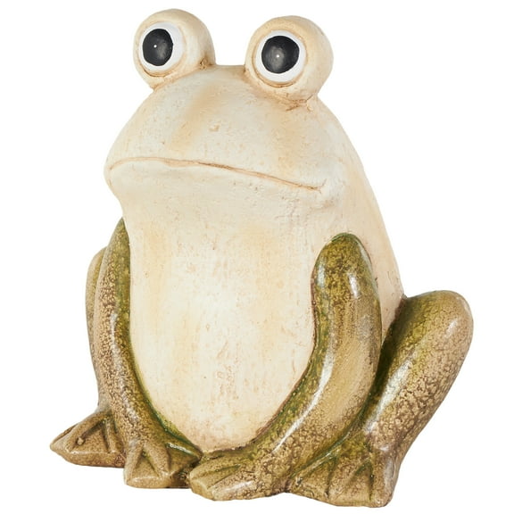 DecMode 14" Frog Garden Sculpture with Brown and Green Accents