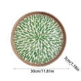 thumbnail image 3 of Rattan Serving Tray with Shell, Round Rattan Tray with Mother of Pearl Inlay, Wicker Tray with Natural Shell, Coffee Table Tray Decor, Serving Tray for Bread Fruits, 3 of 4