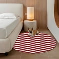 thumbnail image 3 of Round Area Rug 4ft,Red White Stripe Water Ripple Washable Carpet Non-Slip Runner Accent Rugs Indoor Floor Mat for Bedroom Living Room Decor,Abstract Minimalist Geometric Art, 3 of 9
