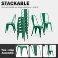 thumbnail image 3 of SOLEGGIATA Metal Dining Chairs Set of 6 Industrial Stackable Metal Chairs for Dining Room Farmhouse Bistro Indoor Outdoor Alpine Green, 3 of 8