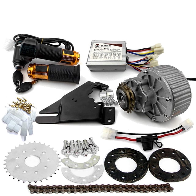 L-faster El kit de conversión de transmisión izquierda de bicicleta eléctrica más nuevo de 450 W puede adaptarse a la mayoría de las transmisiones por cadena de piñón de radios de uso común para bicic
