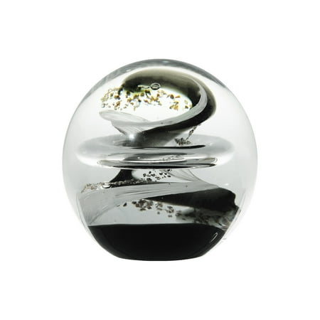 

Clear Crystal 8cm Ball White Crystal Sphere Healing Crystal Ball with Stand Home Decor Prosperous，Black