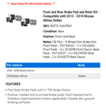 thumbnail image 2 of Front and Rear Brake Pad and Rotor Kit - Compatible with 2013 - 2018 Nissan Altima Sedan - Centric, 2 of 2