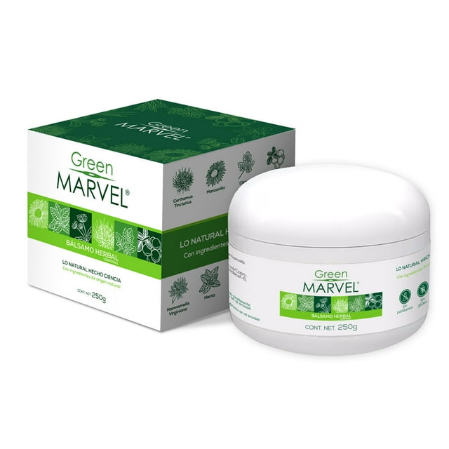 Green Marvel Bálsamo Herbal Corporal. Ingredientes de origen 100% natural. Sensación fresca y relajante. 1 Tarro 250g Green Marvel Green marvel