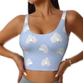 thumbnail image 2 of Haiem Cute Poodle Dog Pattern Womens Sports Bra - U Neck Padded Low Impact Yoga Bra Workout Crop Top Gym Moisture-Wicking Workout Vest -Medium, 2 of 9