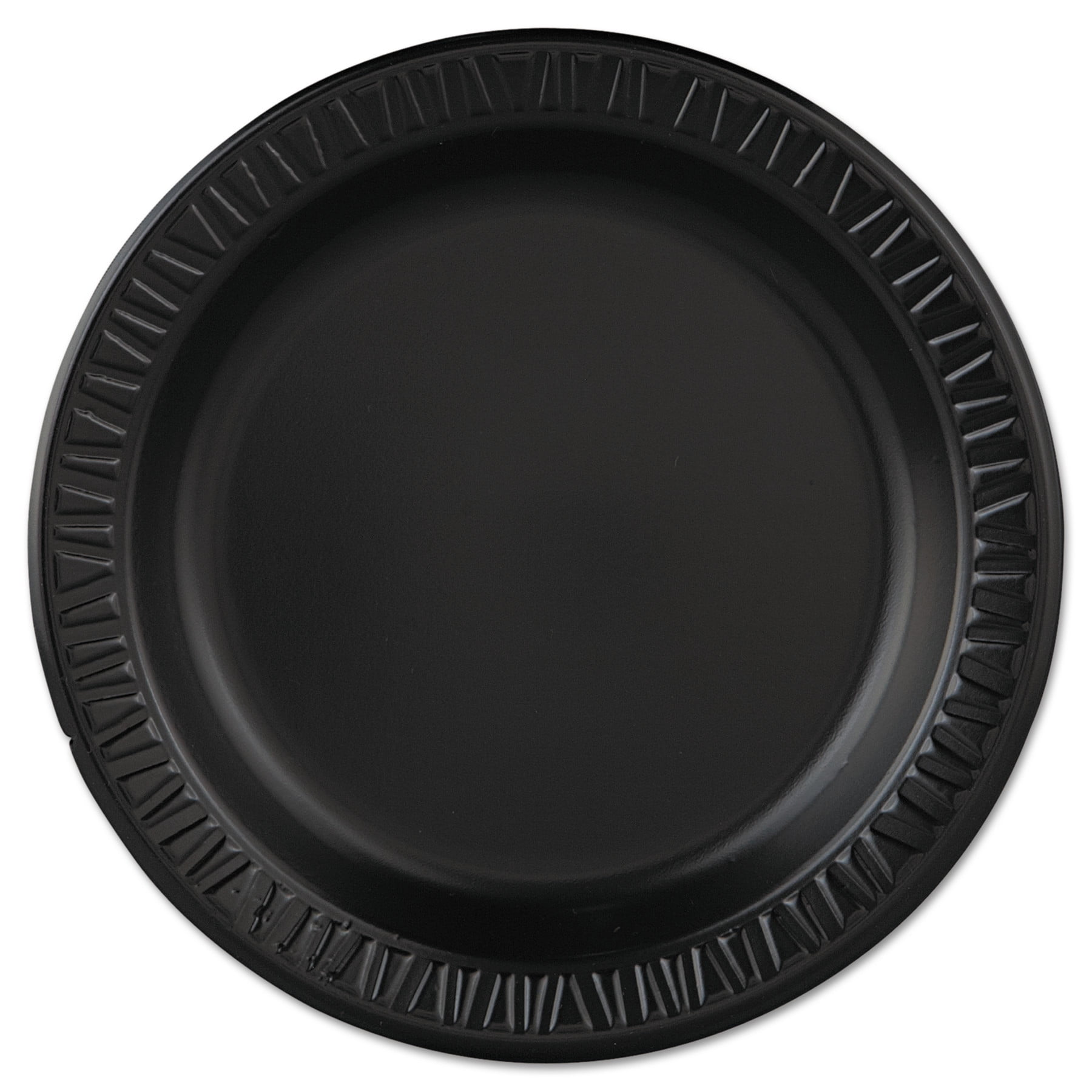Dart Quiet Classic Laminated Foam Dinnerware, Plate, 9" dia, Black, 125