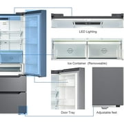 SMAD 22.5 Cu ft French Door Refrigerator/Freezer, Automatic Ice Maker Food Storage, Stainless-Steel