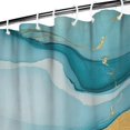 thumbnail image 3 of Blue Gold Marble Pattern Shower Curtain 36"x72" ,Bathroom Decorative Shower Curtains Set with 12 Hooks,Modern Waterproof Washable Shower Curtain, 3 of 6