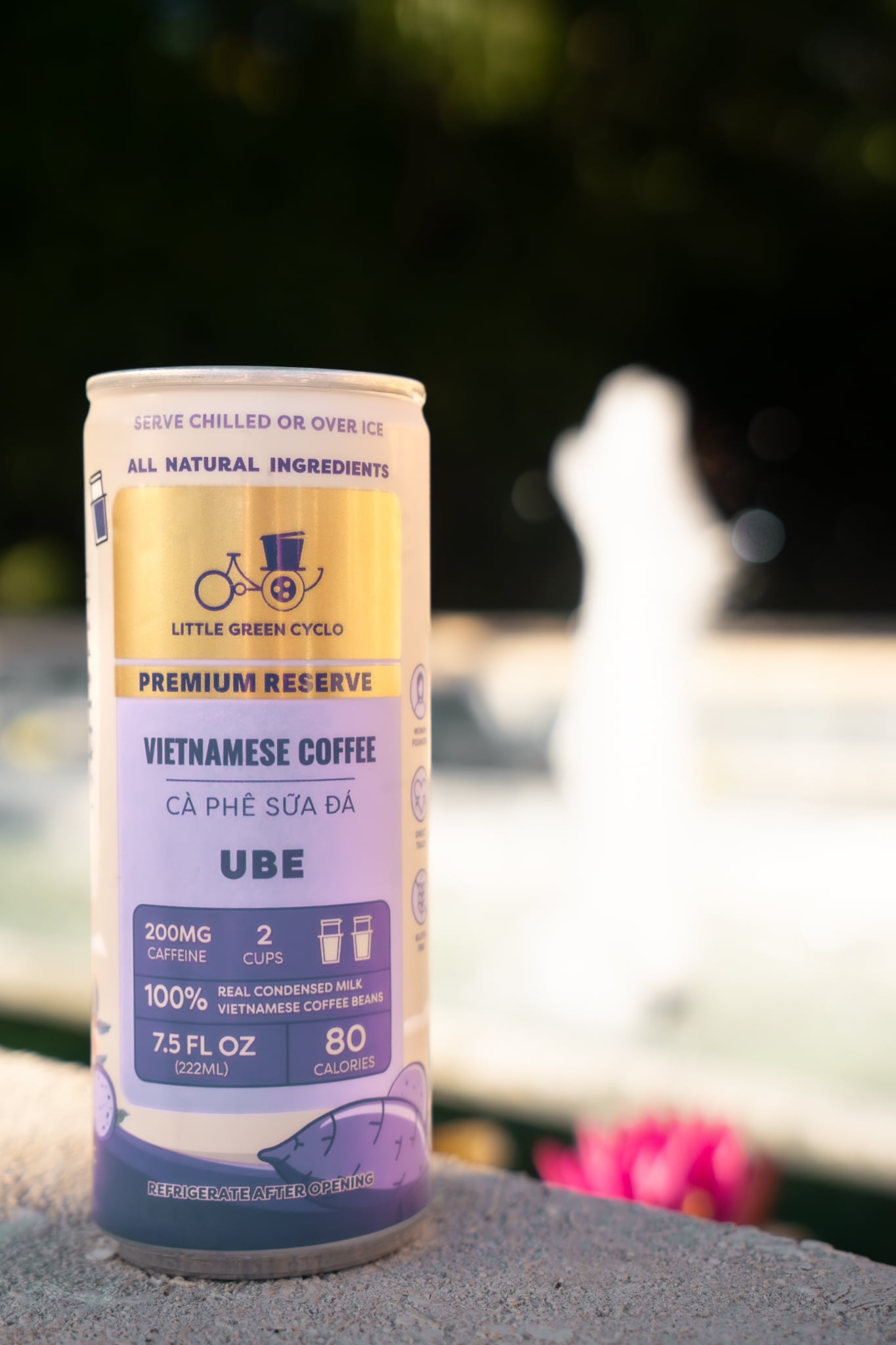 Little Green Cyclo Ready-to-Drink Vietnamese Coffee, 12 pack (12 cans per case), Vietnam Central Highlands, Single-Origin (12 cans, Ube)
