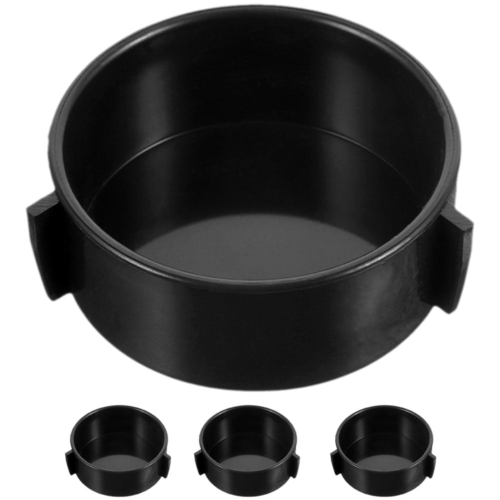 RENACLIPY Black Ceramic Reptile Dish Multi-Function Feeding for Home 4Pcs