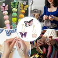 thumbnail image 6 of 1 Set 12 Pcs Butterfly Stitch Markers Kits Crochet Stitch Marker Butterfly Knitting Needles Stoppers Needles Point Protectors Brass Pins Stitch Markers for Knitting Quilting Sewing DIY, 6 of 6