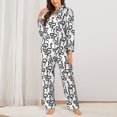 thumbnail image 2 of Fotbe Hand Drawn Snake Pattern Long Sleeve Pajama Set for Women,Sleepwear Set,2-piece Loungewear Set,Soft PJs Comfy Nightwear with Pockets -XX-Large, 2 of 7