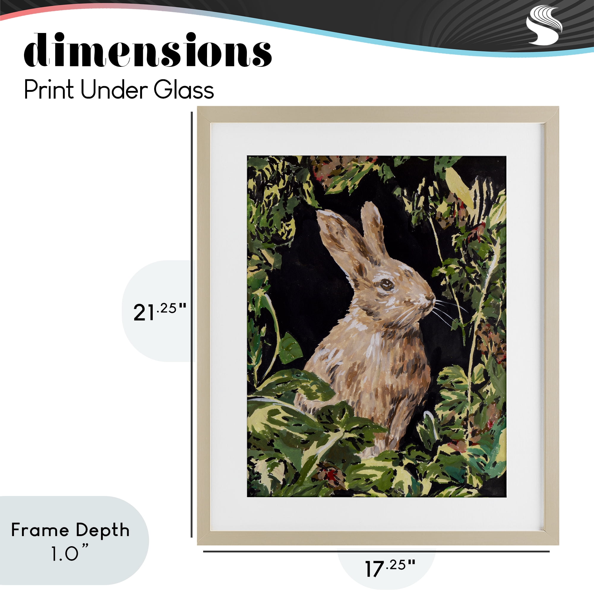 Stupell Industries Wreathed Botanicals Rabbit Birch Framed Print Under Glass, design by Melissa Wang
