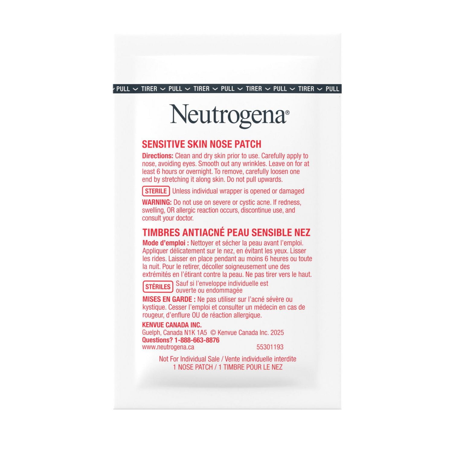 Neutrogena Sensitive Skin Nose Patches, Hydrocolloid Skincare, Reduce Blemish size & absorb Impurities, 10 count