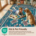 thumbnail image 4 of Design&I 9'x12' Washable Area Rug Snag-Free Coral Reef Nautical Border Motifs Marine Ocean Fish Turtle Mosaic Playful for Dining Room, Basement, Large Office, 4 of 7