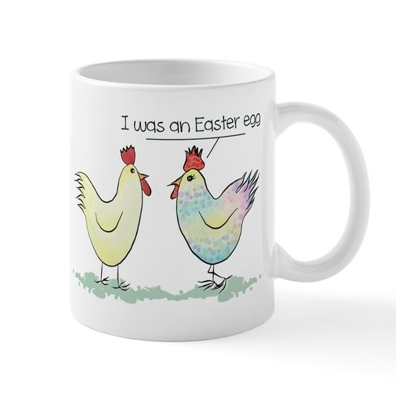 CafePress - Funny Easter Egg Chicken Mug - 11 oz Ceramic Mug - Novelty Coffee Tea Cup