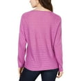 thumbnail image 2 of Style & Co. Womens Sheer Long Sleeve T-Shirt Purple,Orchid Bloom,Small, 2 of 3