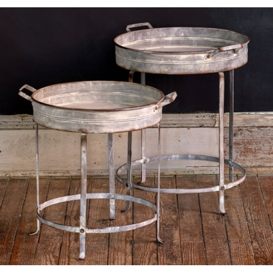 Set Of 2 Round Tray Tables