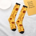 thumbnail image 6 of Bingfone Compression Socks for Women and Men Long Socks for Running Athletic Cycling Nurse-Vintage Leopard Print Sunflower, 6 of 8
