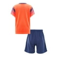 thumbnail image 2 of iixpin Kids Boys Football Team Uniform Short T-Shirts and Shorts Set Workout Sportwear Active Wear Orange 5-6, 2 of 7