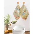 thumbnail image 2 of Spring Easter Kitchen Dish Towels for Drying Dishes Set of 2, Bunny Carrots Eggs Floral Botanical Yellow Waffle Weave Microfiber Hand Tea Bathroom Towels Quick Dry & Absorbent Towel 12x12, 2 of 7