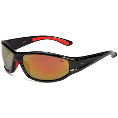 Snapper Polarized Wrap Sunglasses,Shiny Black,139 mm