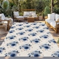 thumbnail image 2 of Navy Blue Spring Floral Outdoor Rug for Patio/Deck/Porch, Non-Slip Large Area Rug 5 x 7 Ft, Farmhouse Flowers Modern Art Indoor Outdoor Rugs Washable Area Rugs, Reversible Camping Rug Carpet Runner, 2 of 8