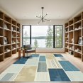 thumbnail image 2 of ODIKA 4'x6' Machine Washable Non-Slip Area Rug, Geometric Navy Blue High Traffic Rug, Blue, 1070216, 2 of 7