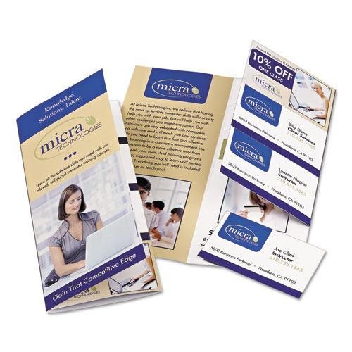 AVERY 16152 TriFold Brochure w/TearAway Cards, 81/2 x 11, Soft Gloss