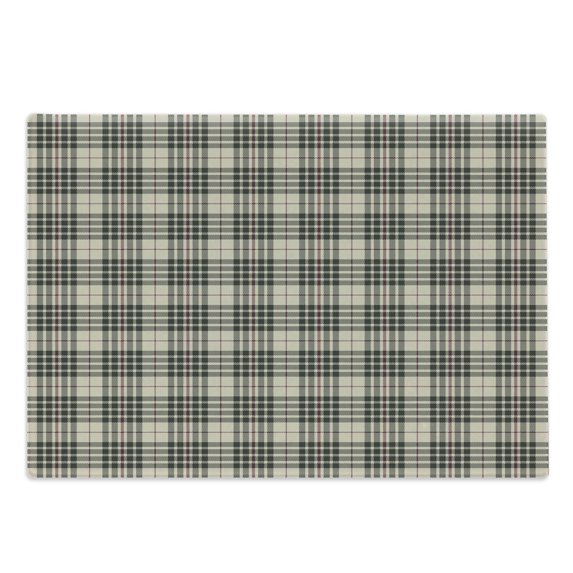 Abstract Cutting Board, Traditional Tartan Pattern British Clan Royal Vintage Heraldry Design, Decorative Tempered Glass Cutting and Serving Board, Large Size, Beige Dark Taupe Maroon, by Ambesonne