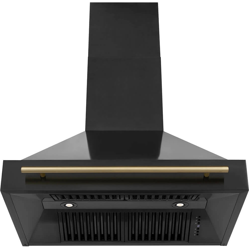ZLINE BS655Z36CB 36 inch Autograph Edition Wall Mount Range Hood - Black Stainless/Champagne Bronze