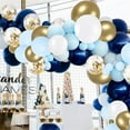 thumbnail image 4 of Yansion 94Pcs Blue Balloon Arch Garland Kit,Blue White Gold Latex Confetti Balloons Pack For Wedding, Birthday, Baby Shower, Backdrop Party Decorations Party Supplies, 4 of 12