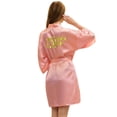 thumbnail image 2 of LYMAYTER ‌Women's Bridal Satin Robe‌ Short Kimono for S-2XL Rhinestones Wedding Party Bathrobe, 2 of 8