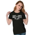 thumbnail image 3 of God's World Equals His Rules Faith Womens Slim Fit Graphic Tee Brisco Brands S, 3 of 5
