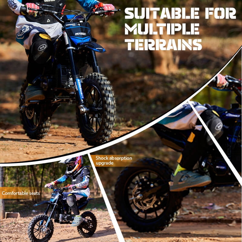SAY YEAH 50cc Dirt Bike,Gas Dirt Bike for Ages 10+,with 15" Off-Road Tires & Chromoly Frame,50*32*23in,Blue