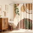 thumbnail image 5 of Inadays Shower Curtain Liner Mid Century Modern Navy Blue Boho Leaves Shower Heavy Duty Curtains Bathroom Decor Sets Waterproof with Hooks, 72x72in, 5 of 9