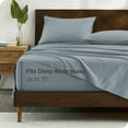 thumbnail image 4 of Bare Home Organic Percale Sheet Set - 300 Thread Count - 100% Organic Cotton - Twin XL, Dusty Blue, 4 of 7