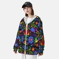 thumbnail image 5 of Kll Colorful Floral Print Men'S Women’s Upf 50+ Sun Protection Outdoor Hoodie Jacket Long Sleeve Fishing Hiking Performance Shirt- Medium, 5 of 8