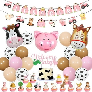 72Pcs Farm Birthday Party Supplies for Kids Barnyard Farm Animal Theme  Party Decorations Animal Birthday Banner Farm Animal Walking Balloons Cow  Print